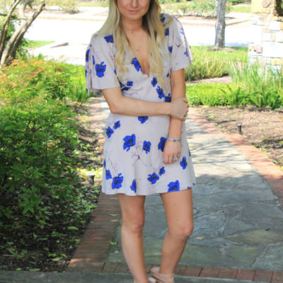 Blue and White Floral Dress