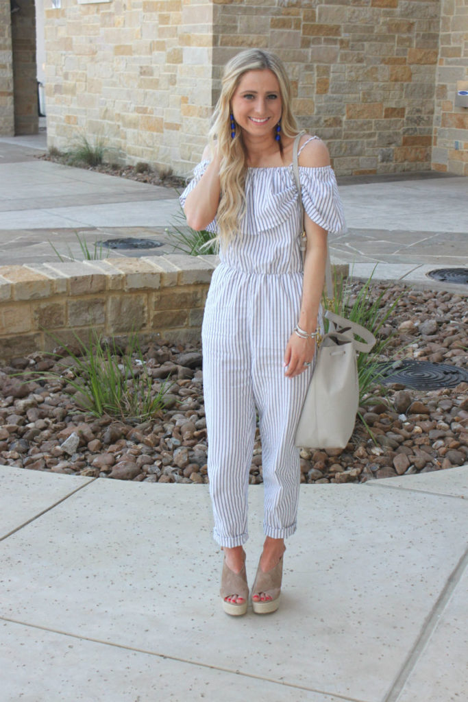 Whitney forvridning Kaptajn brie Striped Jumpsuit - Blonde in the Burbs