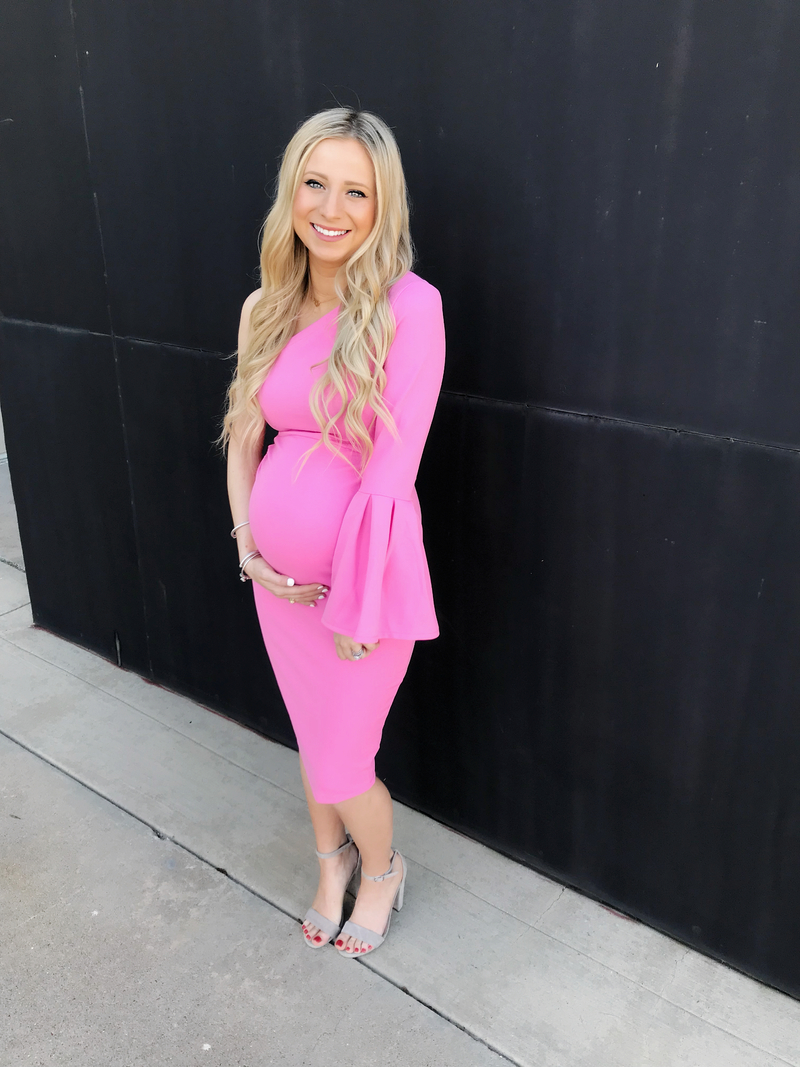 Baby pink dress for baby shower best sale